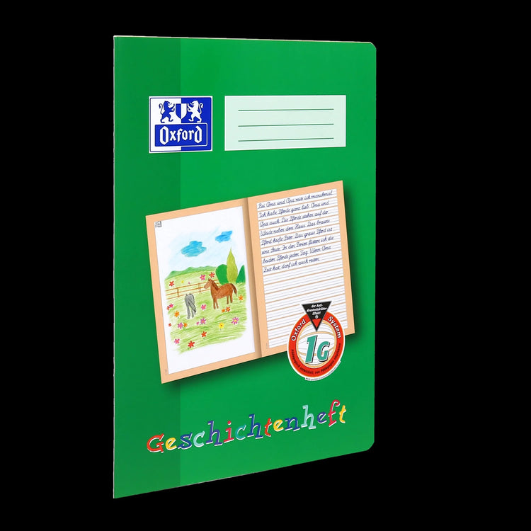 OXFORD Geschichtenheft Lineatur 1G blanko Rand rundum, Sie erhalten 3 Hefte