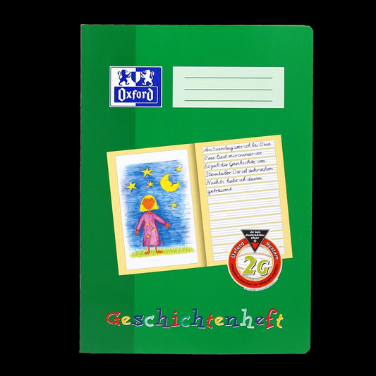 OXFORD Geschichtenheft Lineatur 2G blanko Rand rundum, Sie erhalten 3 Hefte