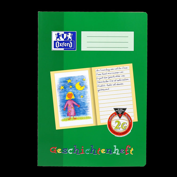 OXFORD Geschichtenheft Lineatur 2G blanko Rand rundum, Sie erhalten 3 Hefte