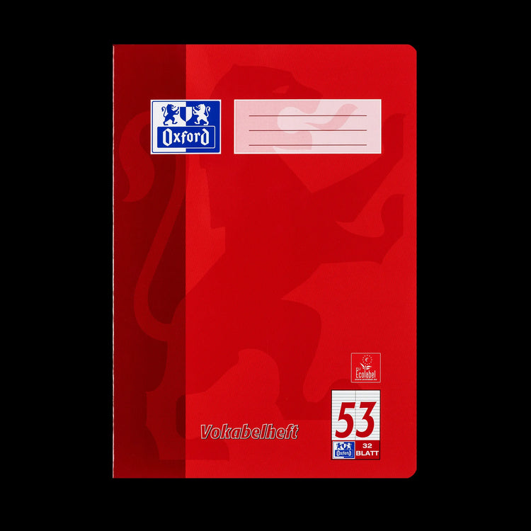 OXFORD Vokabelheft 2-Spalten Lineatur 53 liniert ohne Rand, keine Farbwahl möglich, Sie erhalten 3 Hefte