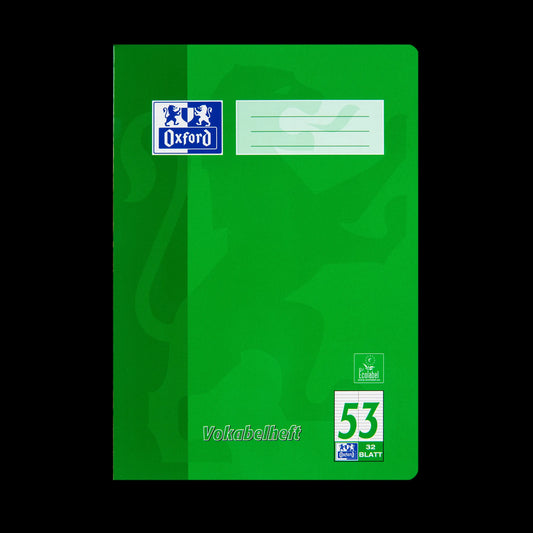 OXFORD Vokabelheft 2-Spalten Lineatur 53 liniert ohne Rand, keine Farbwahl möglich, Sie erhalten 3 Hefte