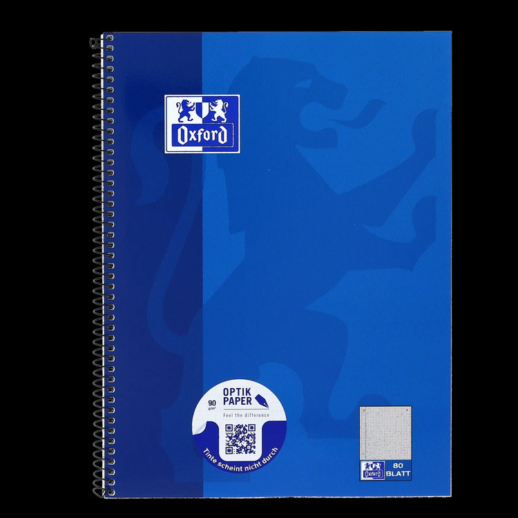 OXFORD Collegeblock Schule DIN A4 blau kariert, Sie erhalten 3 Blöcke
