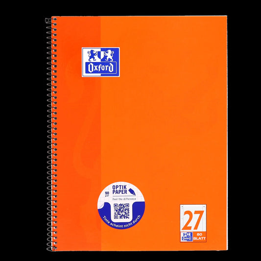 OXFORD Collegeblock Schule DIN A4 orange 27 liniert , Sie erhalten 3 Blöcke