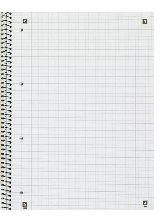 OXFORD Collegeblock Schule DIN A4 grün, liniert und kariert in einem, Sie erhalten 3 Blöcke