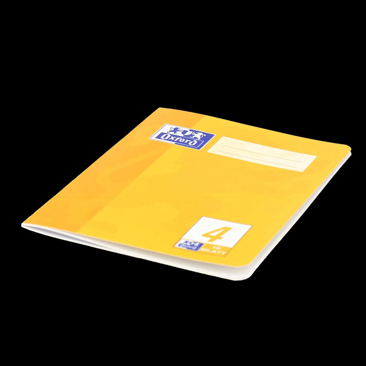 OXFORD Schulheft Lineatur 4 liniert ohne Rand, A5, gelb, Sie erhalten 3 Hefte