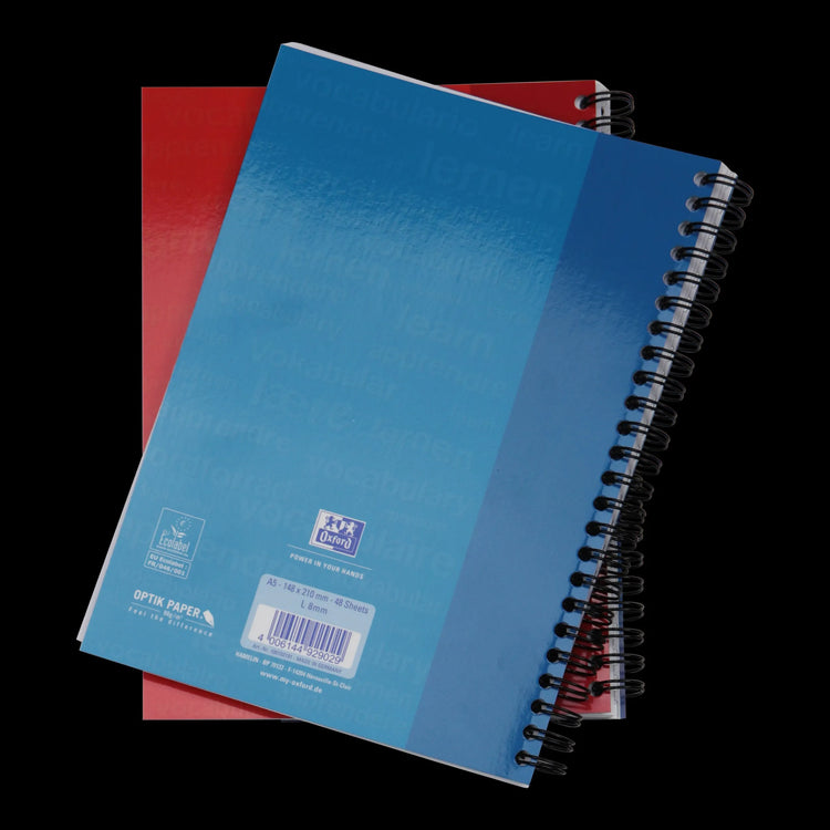 OXFORD Vokabelheft Lineatur 53 liniert Rand rundum, A5, keine Farbwahl möglich, Sie erhalten 3 Hefte