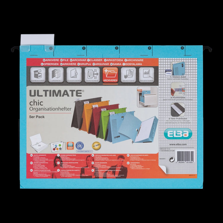 5 ELBA Personalhefter chic ULTIMATE Karton blau
