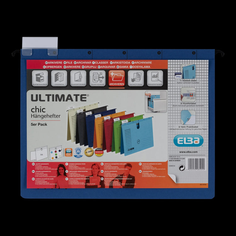 5 ELBA Hängehefter chic ULTIMATE Karton dunkelblau