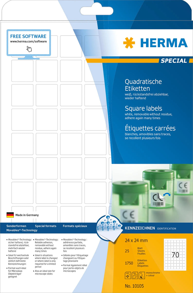 1.750 HERMA Etiketten 10105 weiß