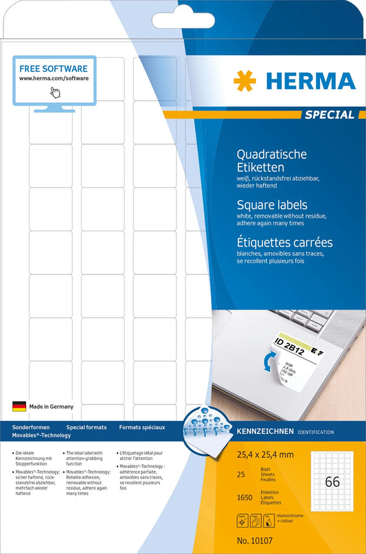1.650 HERMA Etiketten 10107 weiß