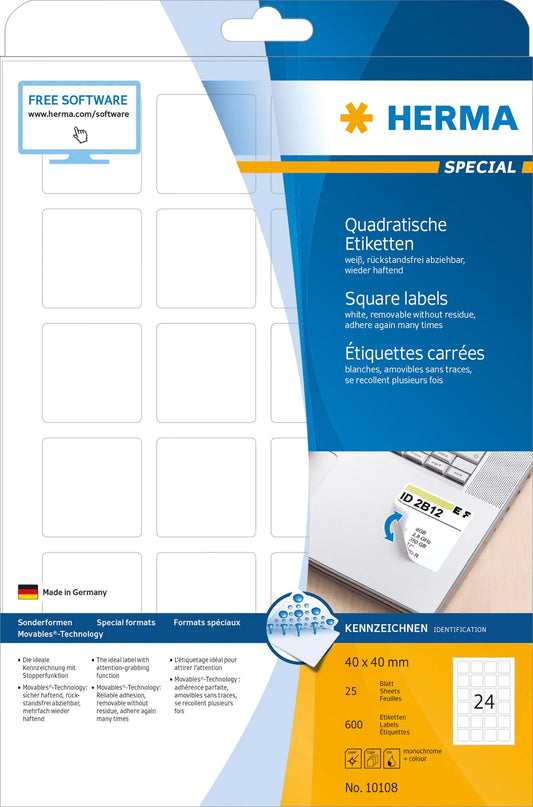 600 HERMA Etiketten 10108 weiß