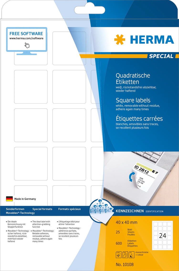 600 HERMA Etiketten 10108 weiß