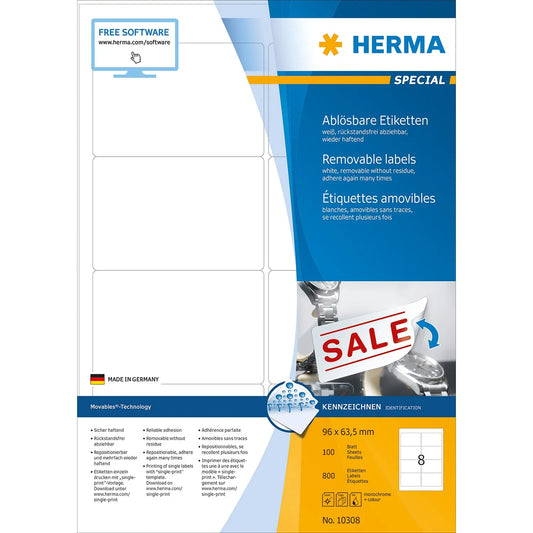 800 HERMA Etiketten 10308 weiß