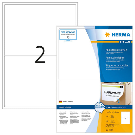 200 HERMA Etiketten 10314 weiß