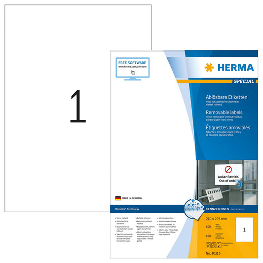 100 HERMA Etiketten 10315 weiß