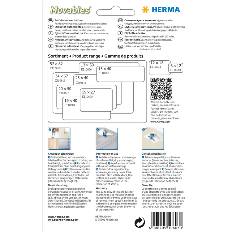 1.792 HERMA Movables Etiketten 10603 weiß