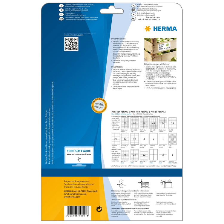 25 HERMA Etiketten 10911 weiß