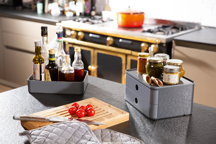 HAN Schubladenbox Smart Box plus ALLISON granite grey DIN A5 mit 3 Schubladen