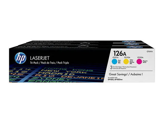HP 126A (CF341A) cyan, magenta, gelb Tonerkartuschen, 3er-Set
