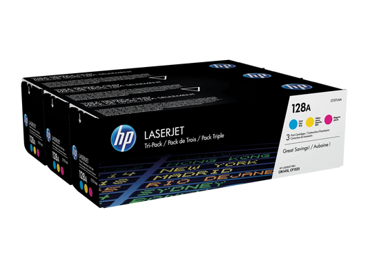 3 HP 128A (CF371AM) cyan, magenta, gelb Tonerkartuschen