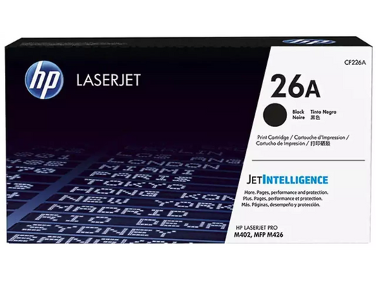 HP 26A (CF226A) Tonerkartusche Schwarz – Original, 3.100 Seiten für HP LaserJet Pro M402 & MFP M426