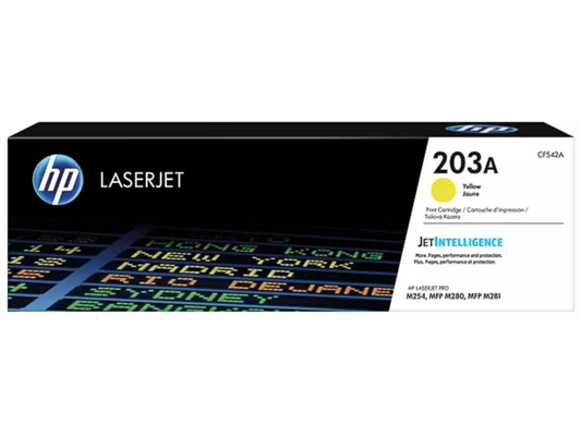 HP 203A (CF542A) Tonerkartusche Gelb – Original, 1.300 Seiten für HP Color LaserJet Pro M254 & M281