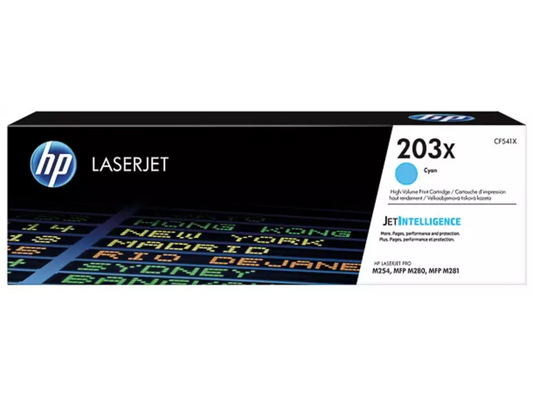 HP 203X (CF541X) Cyan Tonerkartusche – Original, 2.500 Seiten für HP Color LaserJet Pro M254 & M281