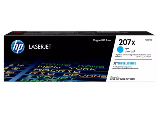 HP 207X (W2211X) Cyan Tonerkartusche – Hohe Reichweite bis 2.450 Seiten für Color LaserJet Pro