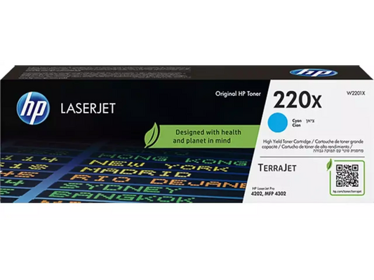 HP 220X (W2201X) Tonerkartusche Cyan – Original, 5.500 Seiten für HP LaserJet Pro 4202 & MFP 4302