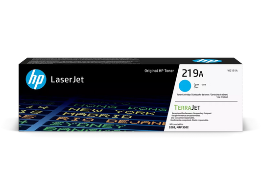 HP 219A (W2191A) Tonerkartusche Cyan – Original HP, 1.200 Seiten für LaserJet Pro 3202 & 3302
