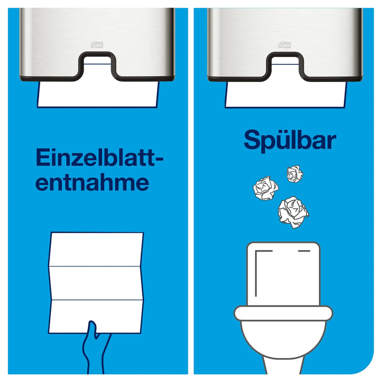 TORK Papierhandtücher 129089 Xpress® H2 Advanced schnellauflösend Interfold-Falzung 2-lagig 4.200 Tücher