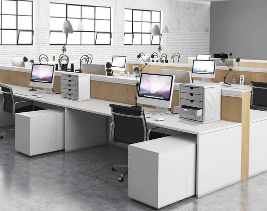 HAN Schubladenbox System-Box lichtgrau DIN C4 mit 5 Schubladen