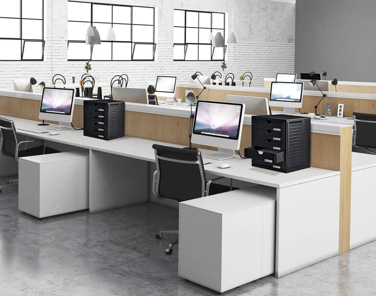 HAN Schubladenbox System-Box schwarz DIN C4 mit 5 Schubladen