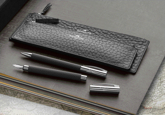 FABER-CASTELL Kugelschreiber AMBITION OpArt Black Sand schwarz Schreibfarbe schwarz