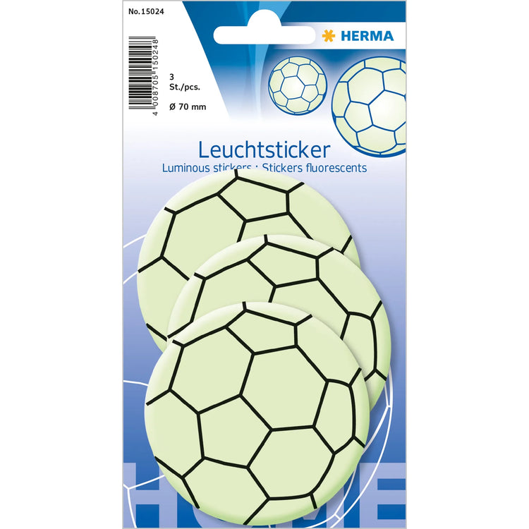 3 HERMA Leuchtaufkleber Ball