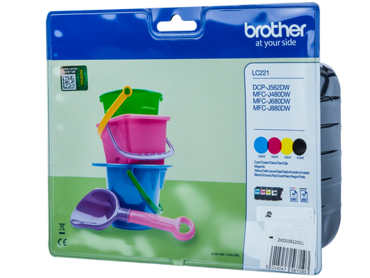 4 brother LC-221BK/C/M/Y schwarz, cyan, magenta, gelb Tintenpatronen