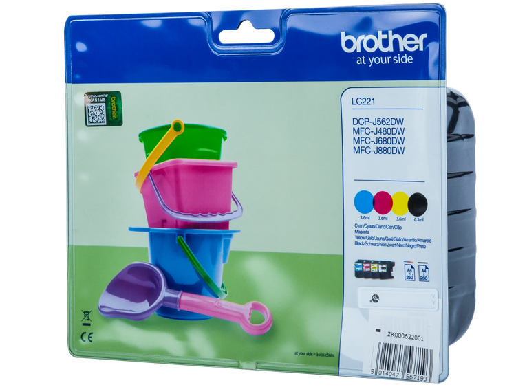 4 brother LC-221BK/C/M/Y schwarz, cyan, magenta, gelb Tintenpatronen