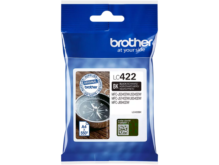 Brother LC-422BK Schwarz Druckerpatrone – Original, 550 Seiten, für MFC-J Serie