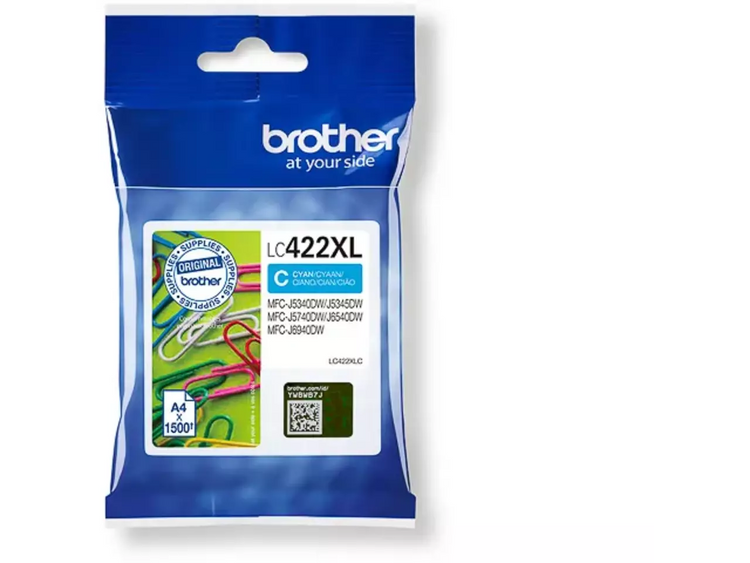 Brother LC-422XLC Cyan Druckerpatrone – Original XL | 1.500 Seiten | MFC-J-Serie