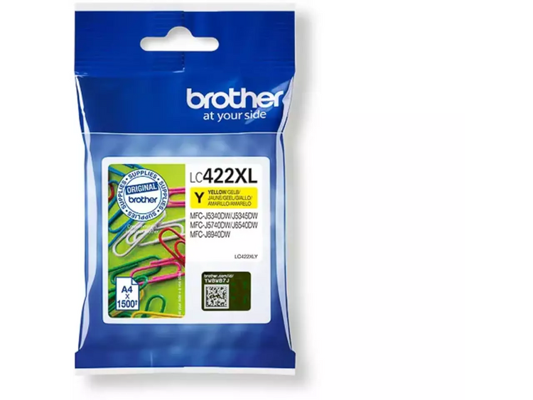 Brother LC-422XLY Gelb Druckerpatrone – Original XL | 1.500 Seiten | Für MFC-J-Serie