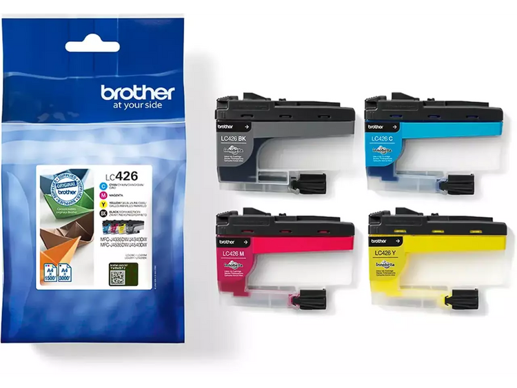 Brother LC-426VAL 4er-Set Druckerpatronen – Schwarz, Cyan, Magenta, Gelb | Original | Für MFC-J4335DW, J4340DW, J4540DW