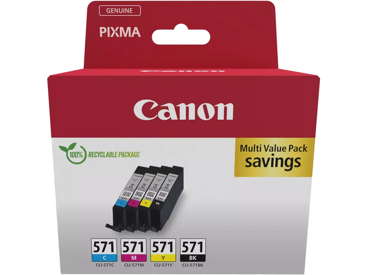 Canon CLI-571 BK/C/M/Y Druckerpatronen 4er-Set – Original, je 7 ml, Profi-Qualität