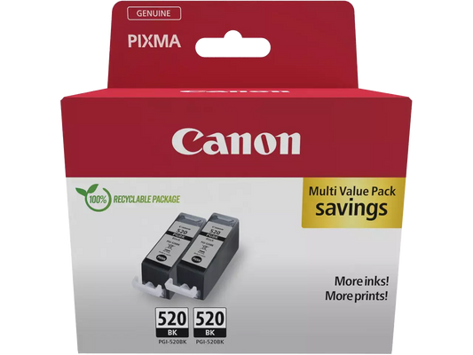 Canon PGI-520BK Schwarz Twin-Pack – Original Druckerpatronen, 2x 19 ml