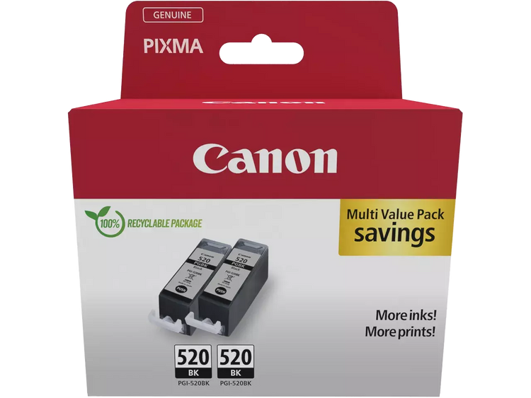 Canon PGI-520BK Schwarz Twin-Pack – Original Druckerpatronen, 2x 19 ml