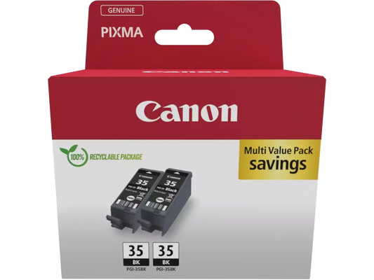 Canon PGI-35 BK Twin-Pack – Original Druckerpatronen Schwarz, 2x 9,3 ml