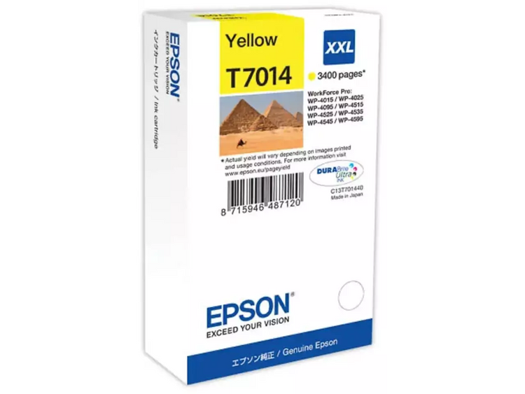 EPSON T7014 Gelb Druckerpatrone – Original DURABrite Ultra Ink für klare, wischfeste Farbdrucke