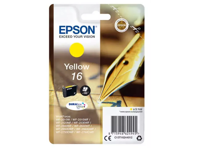 EPSON 16 / T1624 Gelb Druckerpatrone – Original mit DURABrite Ultra Ink