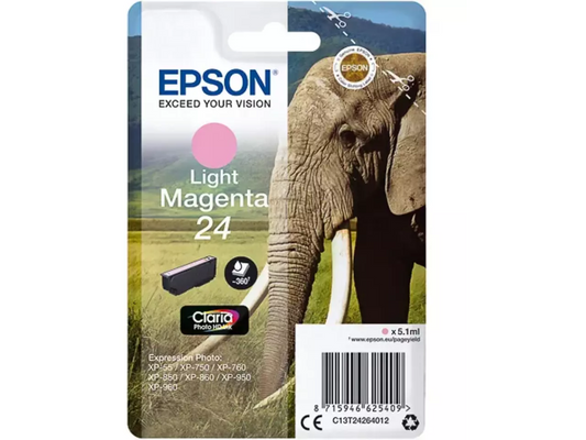 EPSON 24 / T2426 Light Magenta Druckerpatrone – Original für brillante Farbverläufe