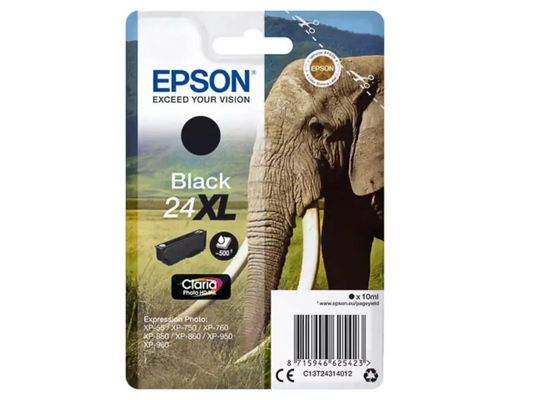 EPSON 24XL / T2431XL Druckerpatrone Schwarz – Original, XL-Füllmenge, brillante Fotoqualität