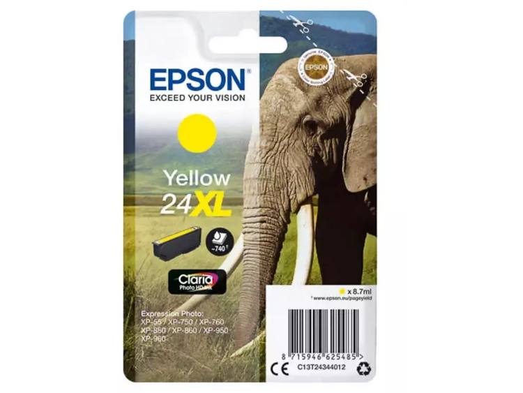 EPSON 24XL / T2434XL Druckerpatrone Gelb – Original, XL, brillante Fotoqualität
